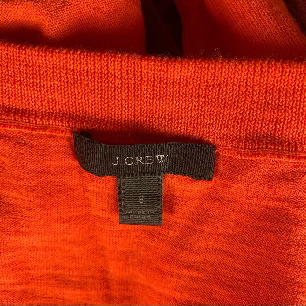 Jcrew Red-Orange 3/4 Sleeve 100% Merino Wool Sweater sz Small - Picture 4 of 4